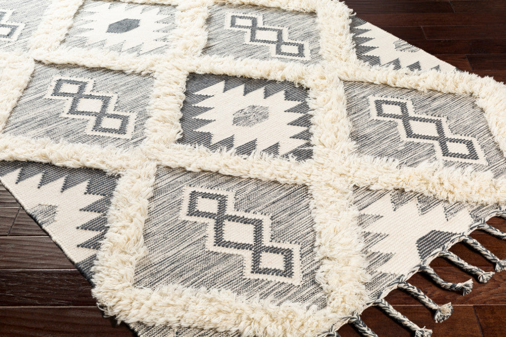 Surya Apache APA-2304 Bohemian Area Rug, Charcoal, 5' X 7'6" Rectangle