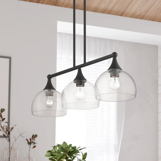 3 Light Bronze Linear Chandelier