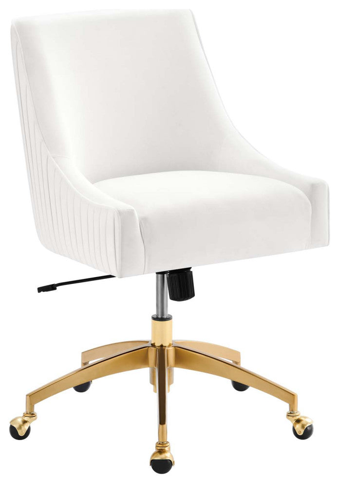 Discern Performance Velvet Office Chair, White