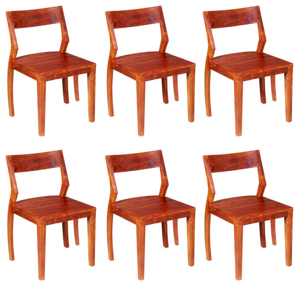 vidaXL Dining Chairs 6 pcs Solid Acacia Wood Sheesham
