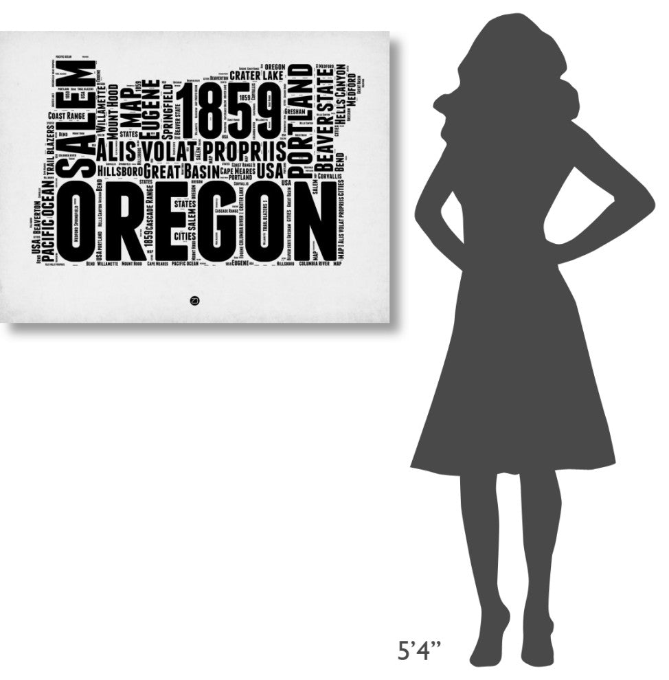 "Oregon Word Cloud 1" Fine Art Print