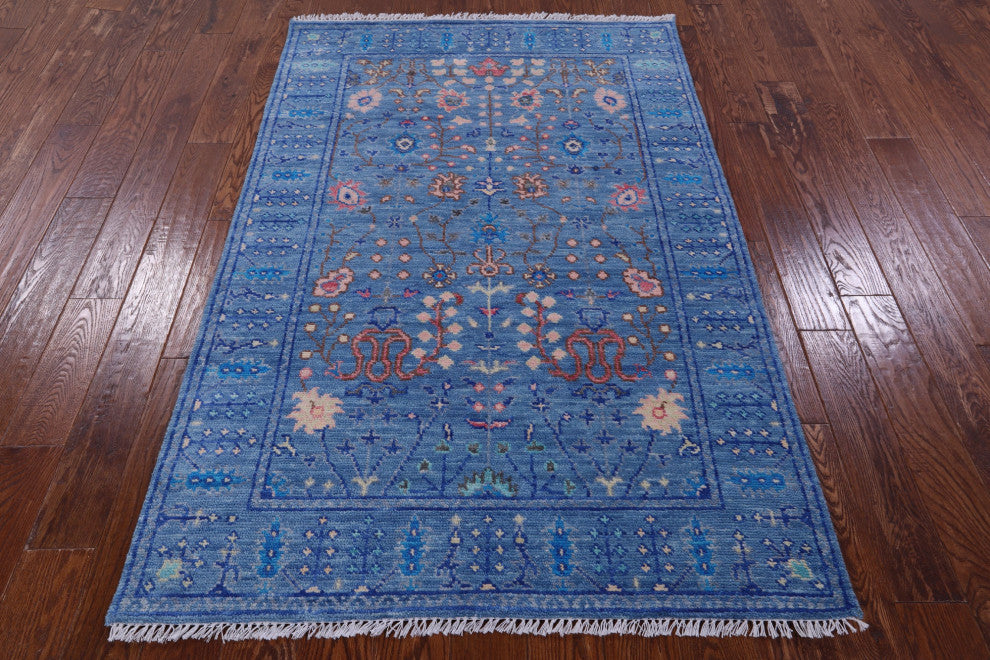 4' 2" X 6' 5" Turkish Oushak Handmade Wool Rug - Q13670