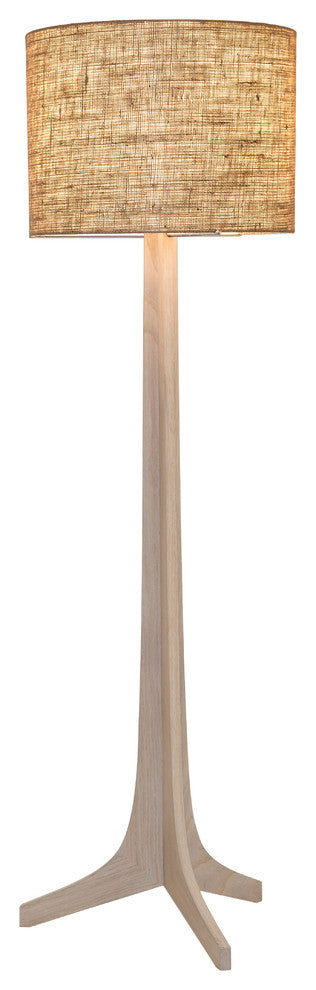 Nauta Floor Lamp, White Washed, Burlap, No Shelf