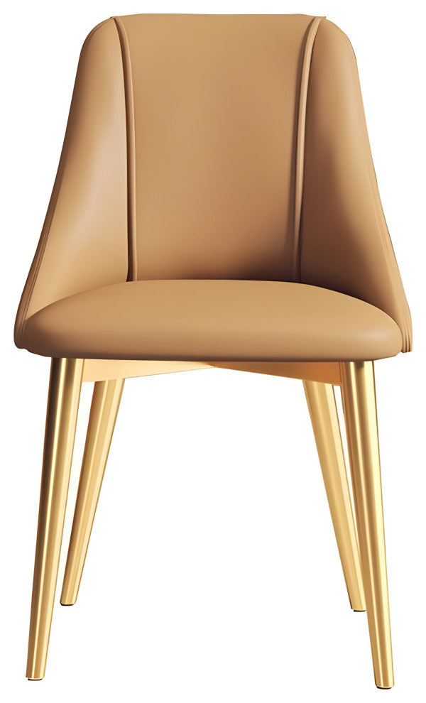 Nordic Iron Desk Stool Dining Chair, Mustard+gold Legs