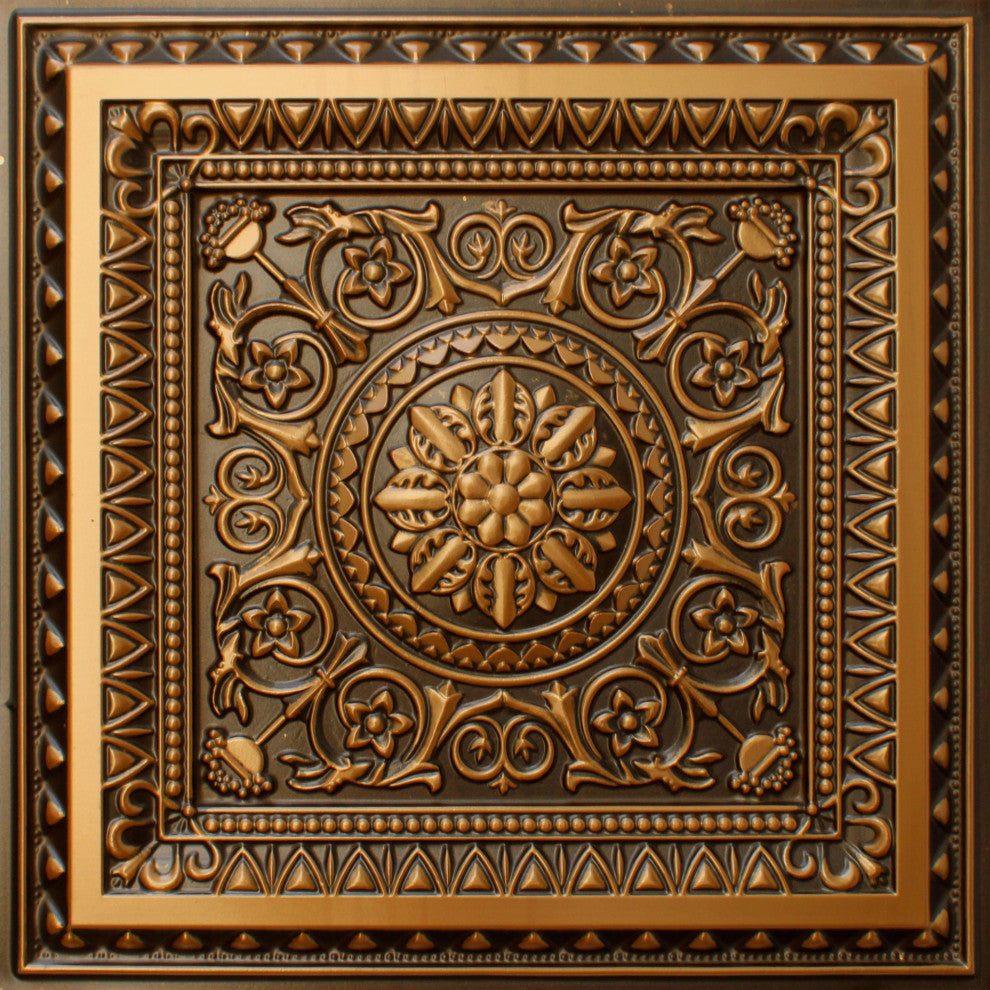 Antique Gold 3D Ceiling Panels, 2'x2', 100 Sq Ft, Pack of 25