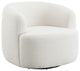 Hudson Faux Sheepskin Upholstered Swivel Chair Natural