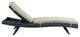 Modern Contemporary Outdoor Patio Chaise Lounge, Beige, Fabric, Synthetic Rattan
