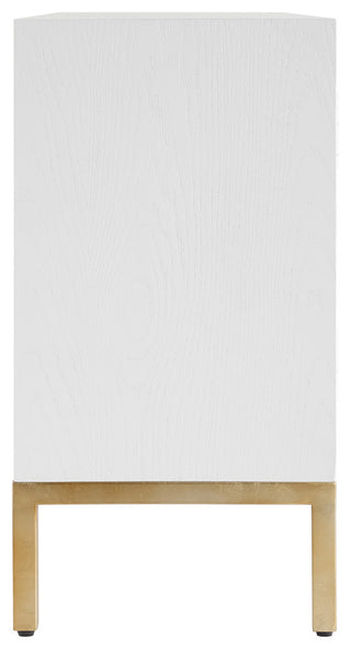 Close-up of the cabinet door panel texture on white background.