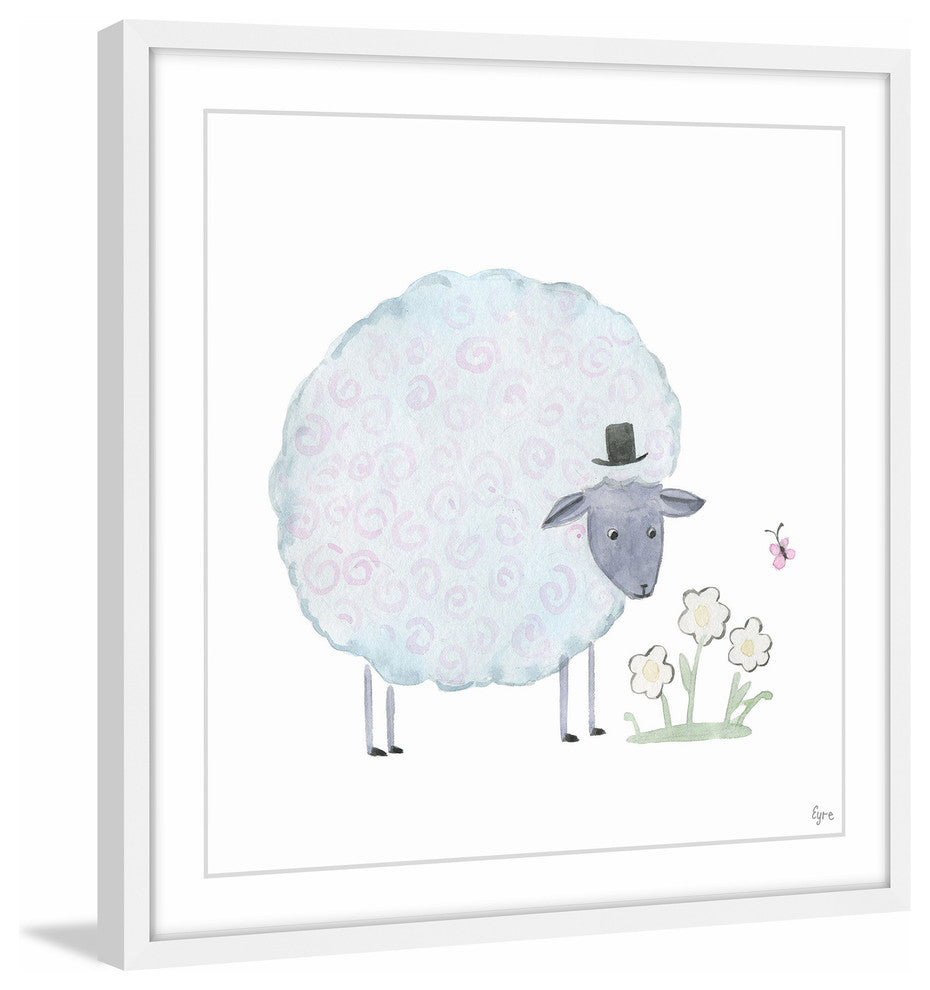"Noble Sheep" Framed Painting Print, 12"x12"