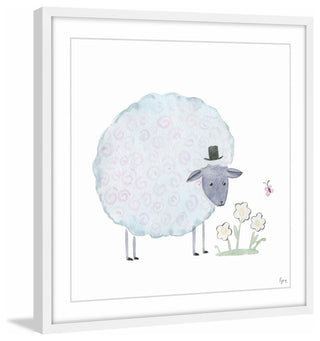"Noble Sheep" Framed Painting Print, 12"x12"