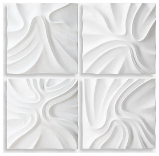 Uttermost 04368 Snowdrift 15" x 15" Sculptural Wall Panels - Set - White