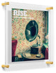 15"x15" Double Panel Acrylic Wall Frame For 12"x12" Art, Gold Hardware
