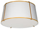 Trapezoid 3 Light Flush Mount, Gold, White