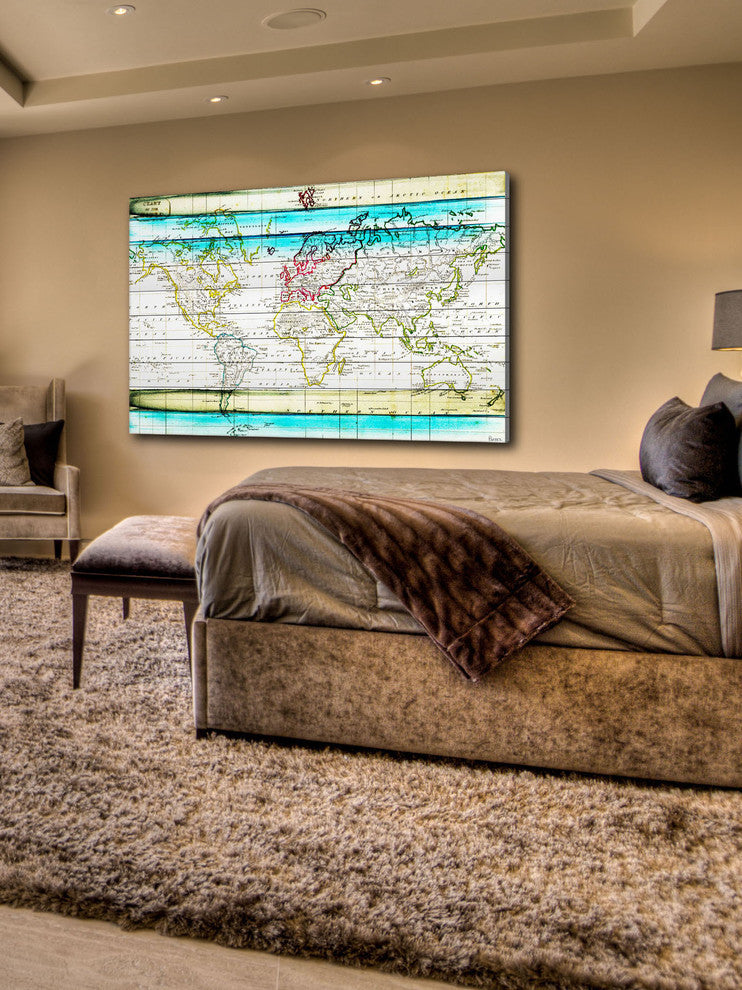 "Jet Setting" Painting Print on White Wood, 24"x16"