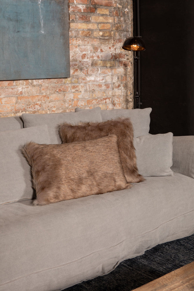 LUZIO Sable Vegan Faux Fur Pillow Cover 19.6x19.6