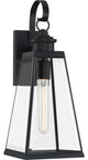 Quoizel PAX8407MBK One Light Outdoor Wall Lantern, Matte Black Finish