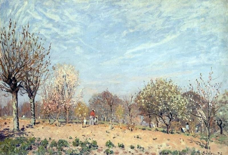 Alfred Sisley Apple Trees in Flower Spring Morning Wall Decal