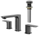 Karran 2-Handle 3-Hole Widespread Faucet With Pop-up Drain, Gunmetal Grey