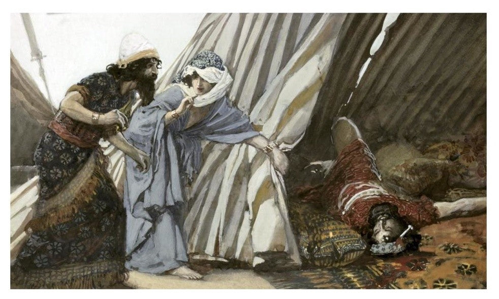 "Jael Shows To Barak, Sisera Lying Dead" Print by James Tissot, 32"x19"