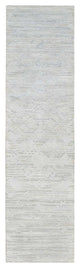 Gray Modern Hand Knotted Hand Spun Undyed Natural Wool Runner Rug, 2'6"x9'9"