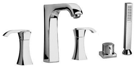 Lady Roman Tub With Lever Handles And A Diverter With Hand Held Shower, Chrome