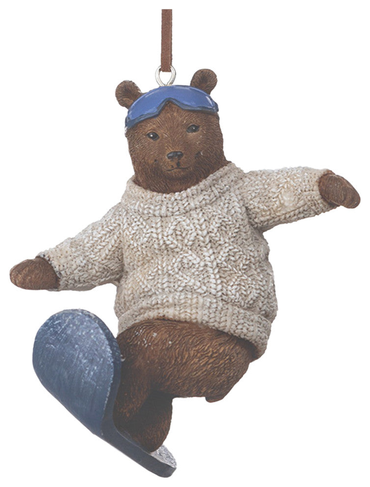 Skate and Snowboard Bear Ornament, 4-Piece Set