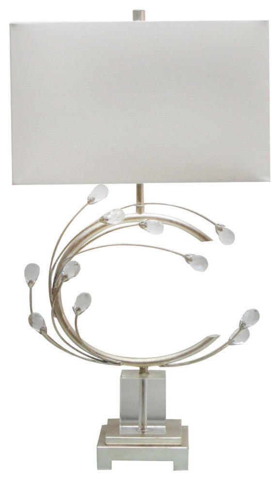 Crystal and Gold Branch Table Lamp, Silver