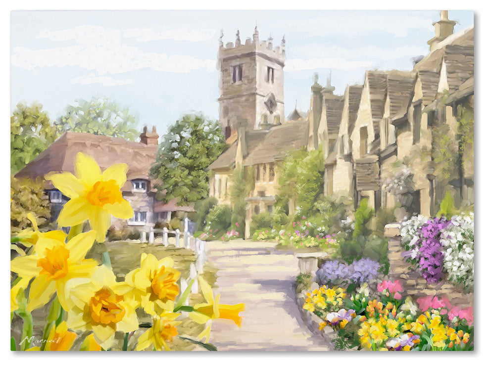 The Macneil Studio 'Spring Village' Canvas Art, 24"x18"