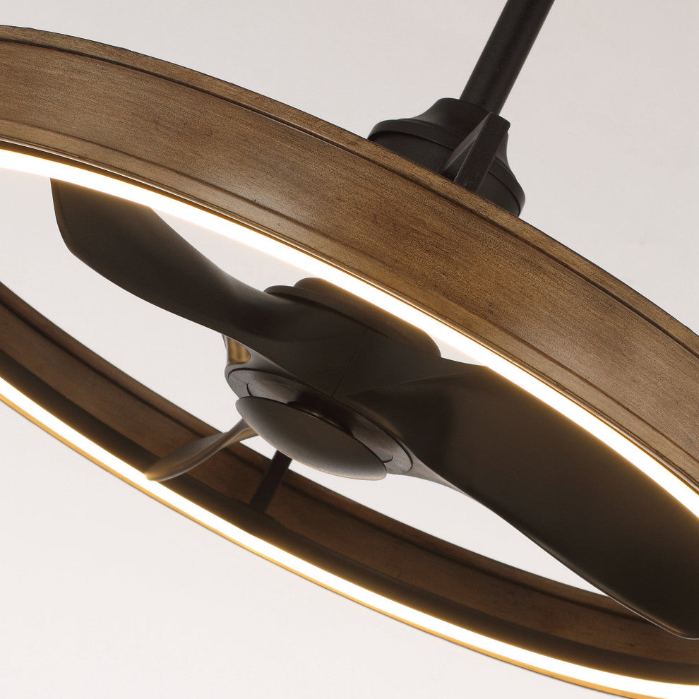 27 in Farmhouse LED Ceiling Fan with Remote, Fandelier with Reversible Motor