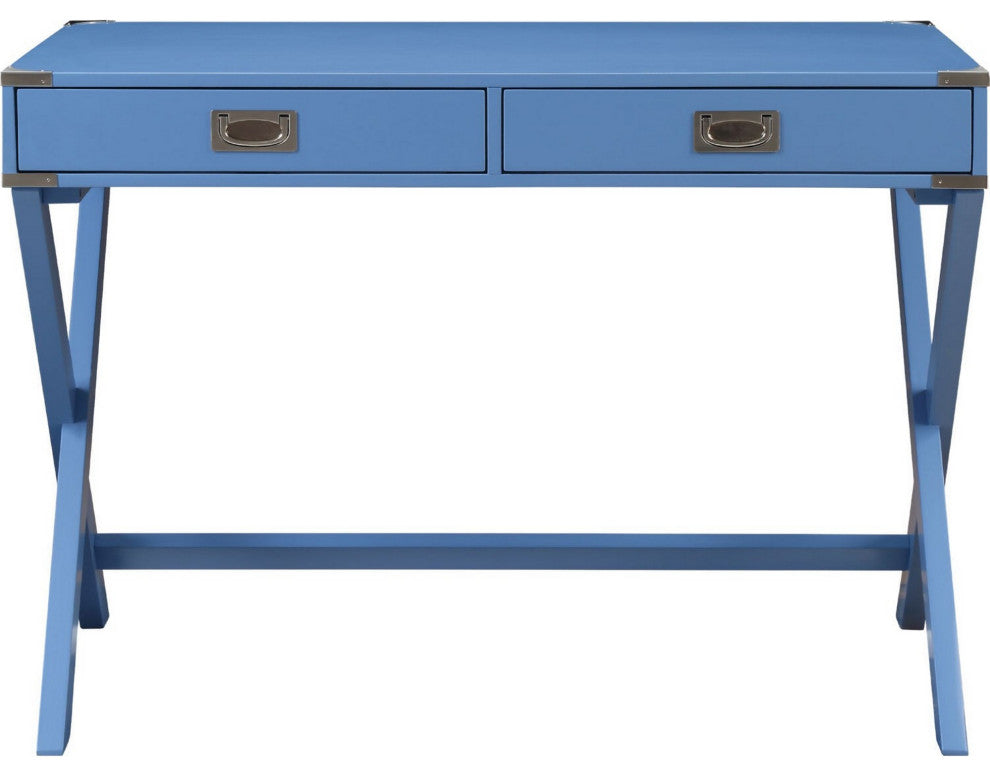 Benzara BM250253 Wooden Home Office Writing Desk, Blue