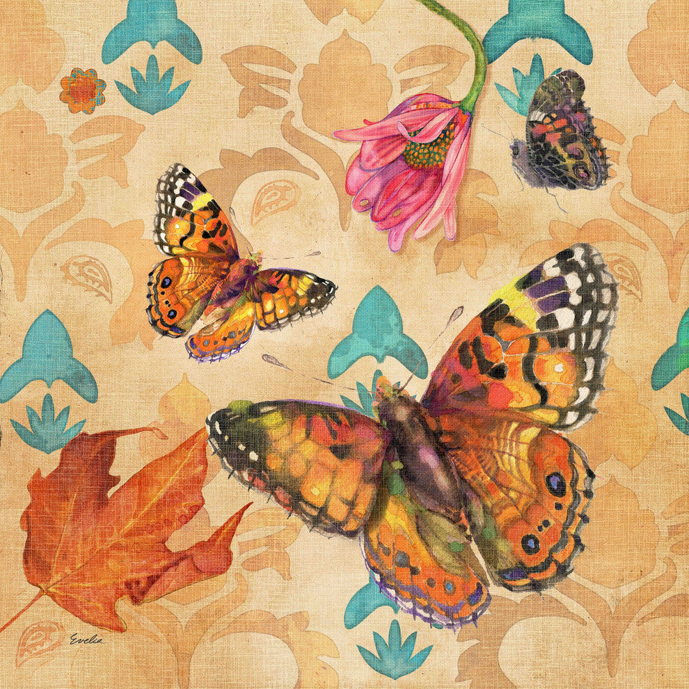 "Painted Lady Butterfly" Painting Print on Canvas by Evelia