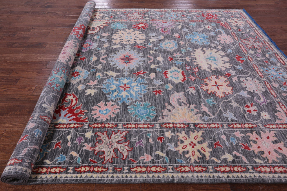 Turkish Oushak Handmade Wool Rug 8' 11" X 11' 11" - Q15661