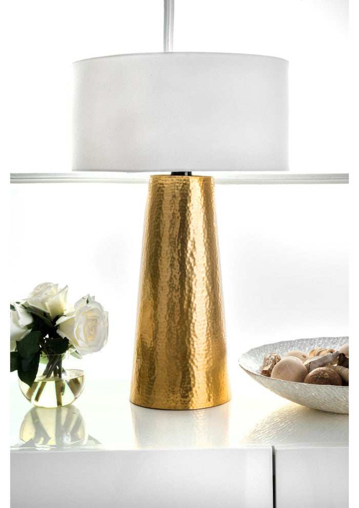 Nuloom Layla Aluminum Cotton Shade Table Lamp, 21"
