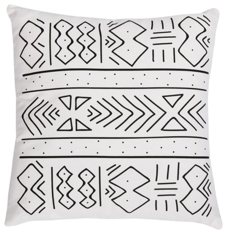 Safavieh Kerra Pillow Black/White 18" X 18"