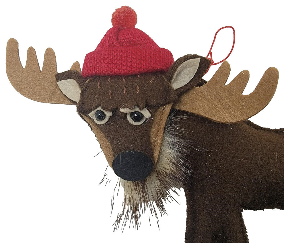 Cute Hand Crafted Plush Felt Ornament Woodland Animal 7 in Large, Moose