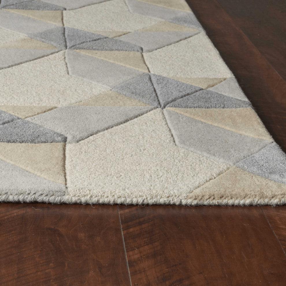 5' X 8'  Wool Ivory Or Grey Area Rug
