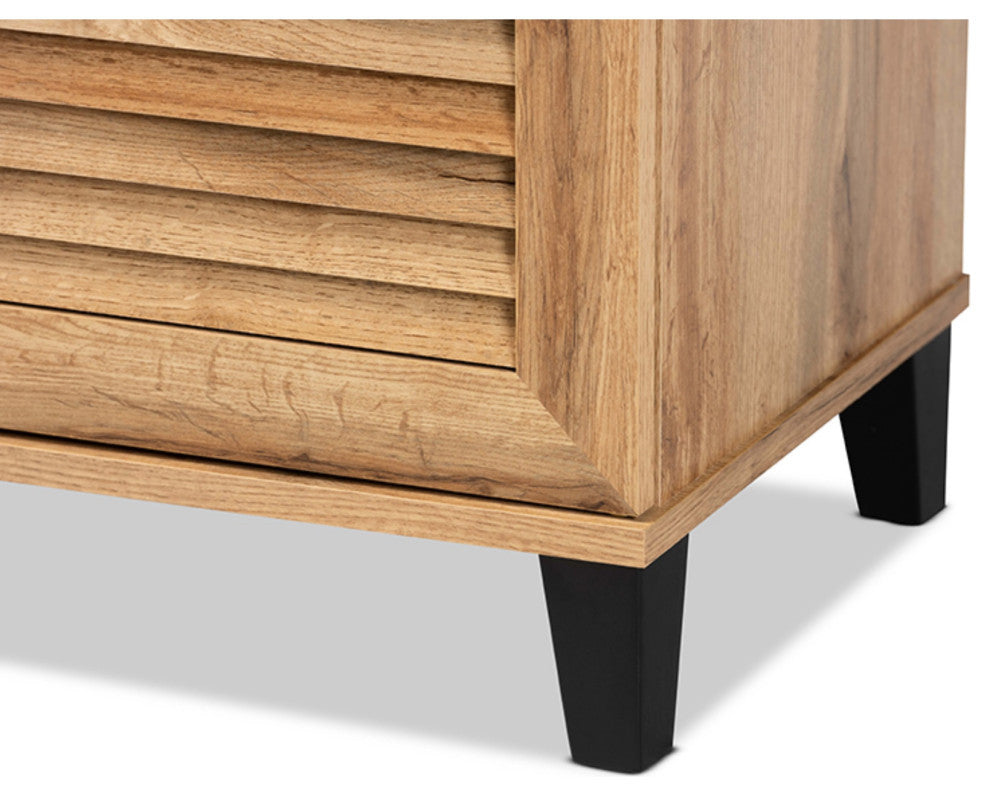 Coolidge Oak Brown Finished Wood 2-Door Shoe Storage Cabinet