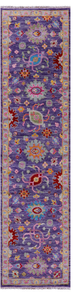 2' 6" X 10' 4" Runner Turkish Oushak Handmade Wool Rug - Q15496