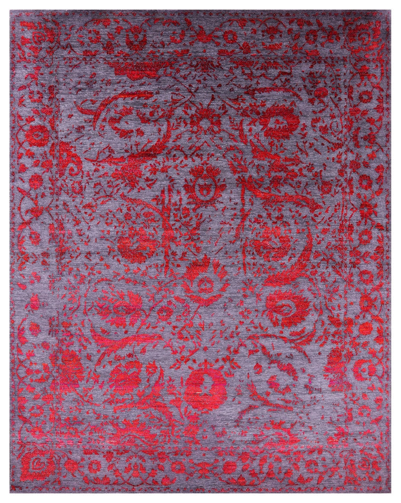 Persian Wool and Silk Handmade Rug 7' 11" X 10' 2" Q8566