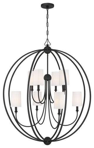 Libby Langdon for Crystorama Sylvan 8 Light Black Forged Chandelier
