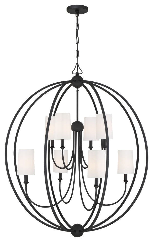 Libby Langdon for Crystorama Sylvan 8 Light Black Forged Chandelier