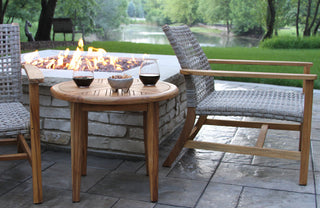Round Teak Accent Table