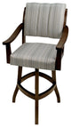 Swivel Counter Wood Bar Stool Casa on S-Base, Natural Fun and Dark Mahogany, 34"