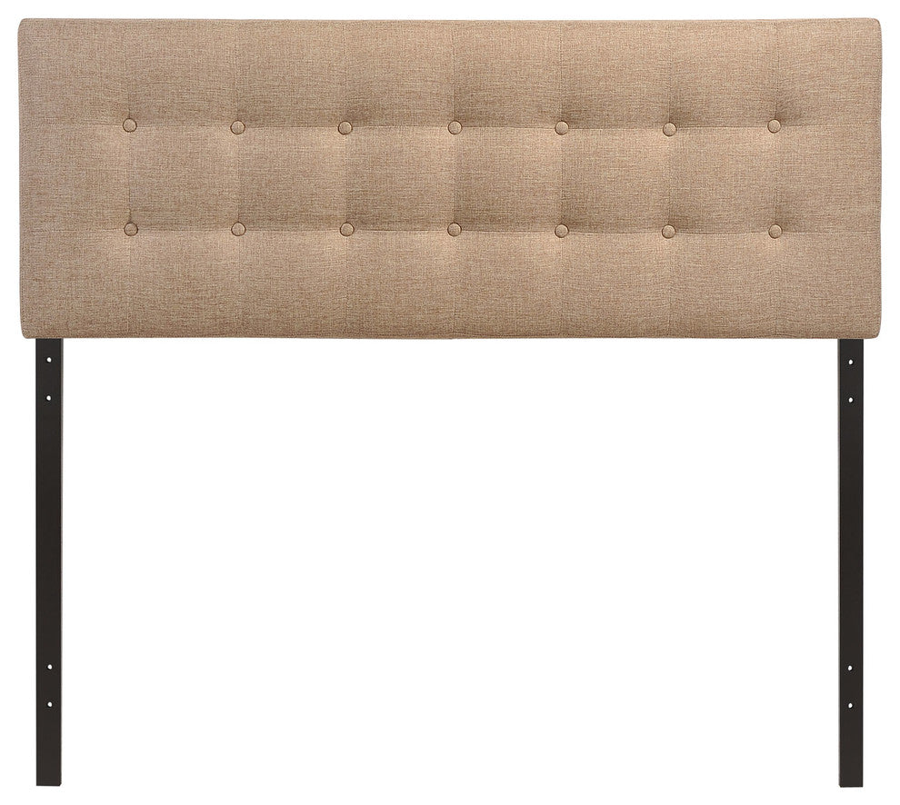 Modway Bedroom Emily Queen Fabric Headboard, Beige