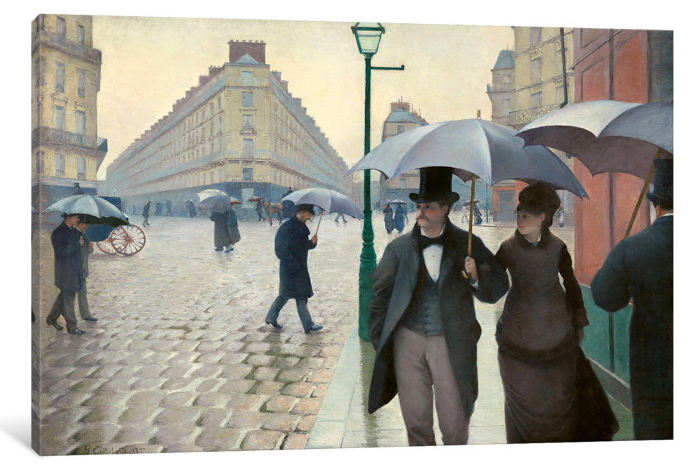 "Paris Street: A Rainy Day" Wrapped Canvas Print, 40x26x1.5
