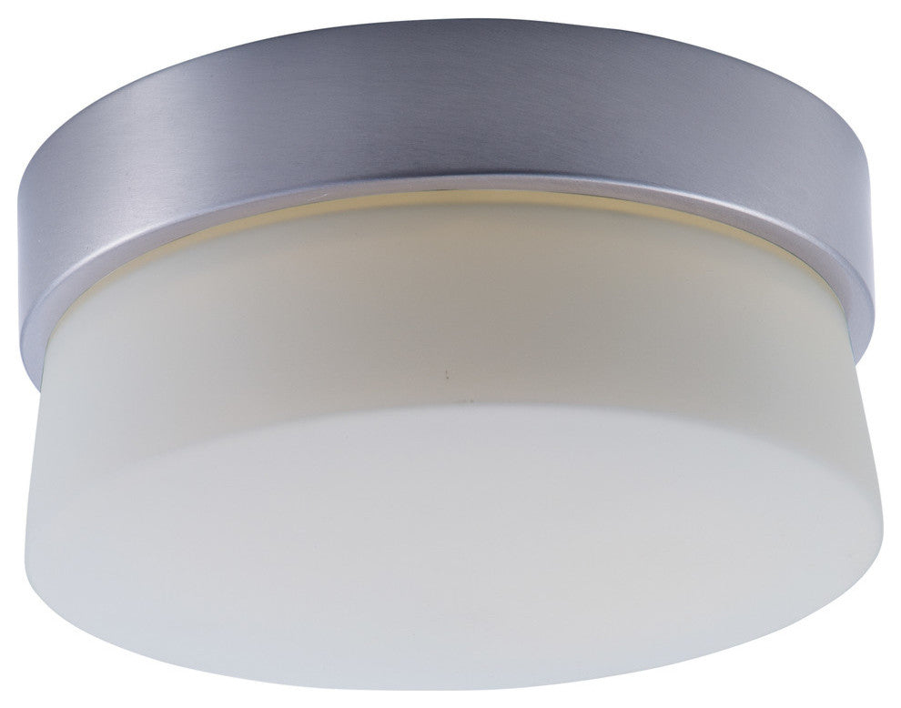 Flux 7"W 1-Light LED Flush Mount Light Fixture Satin Silver Finish by Maxim
