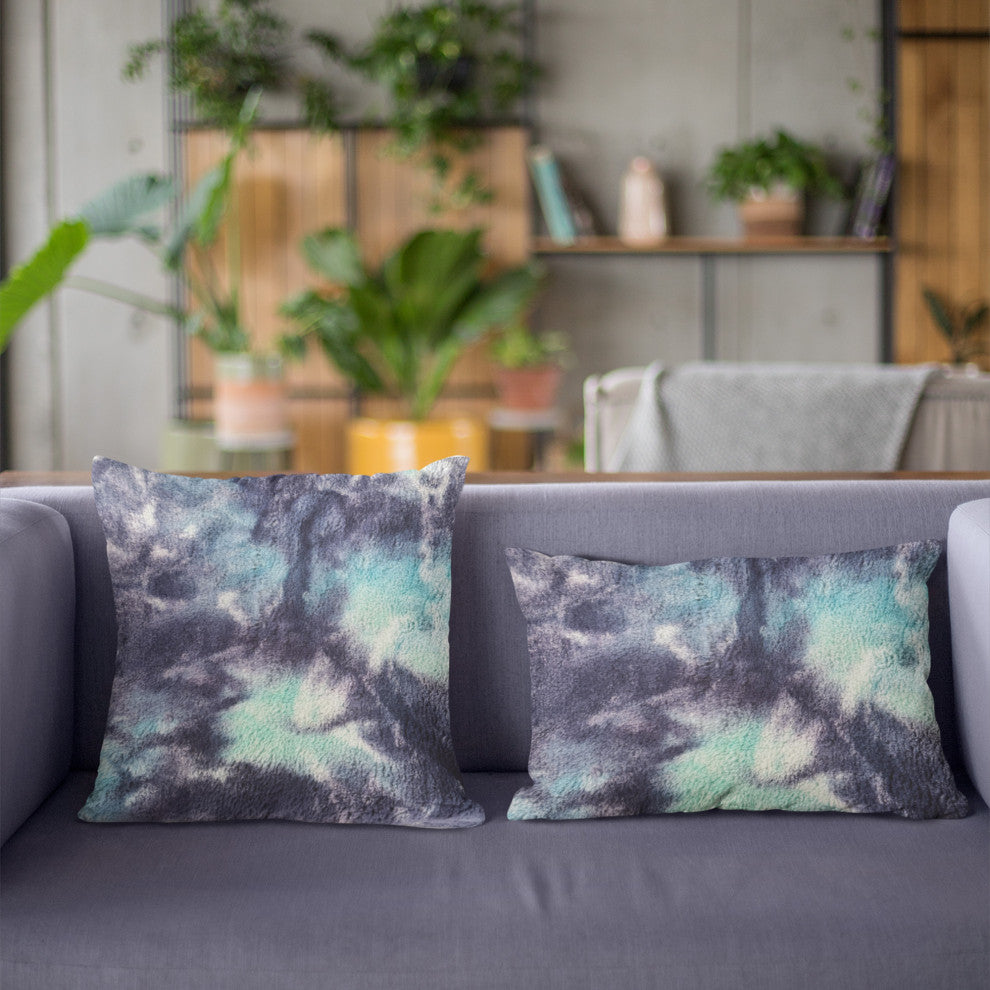Plutus Blue Fureal Faux Fur Luxury Throw Pillow, Blue, 12" x 20"