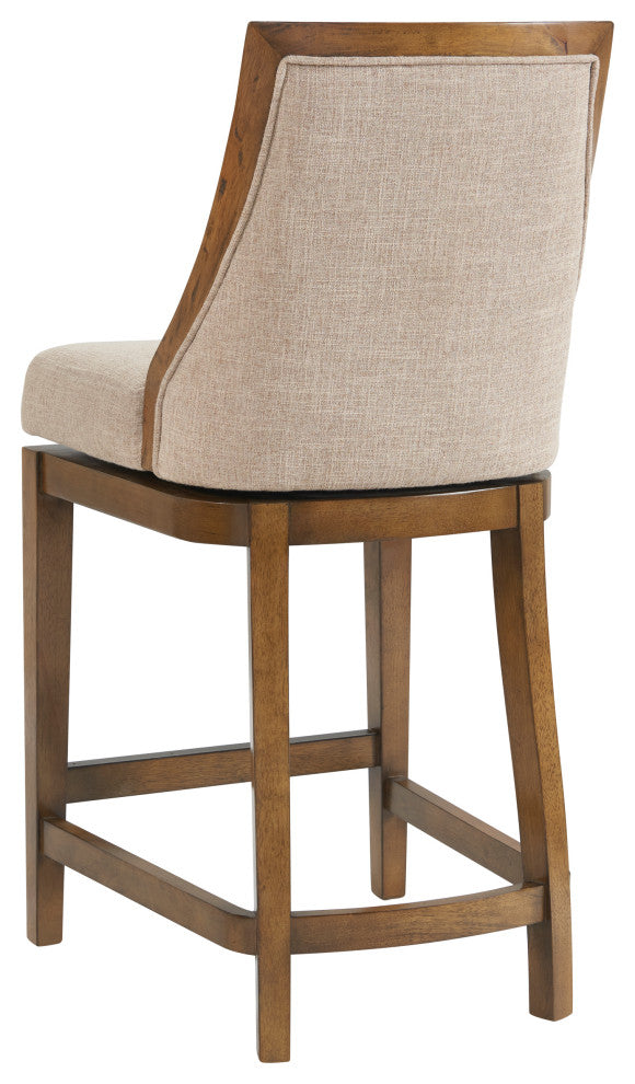 Ellie Bar Stool With Back, Brown, Counter Height