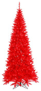 Vickerman 4.5'x24" Slim Fir Tree, Dura-Lit 200 Red 400 Tips, Red, LED