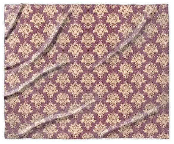 "Ornate Damask" Sherpa Blanket 60"x50"